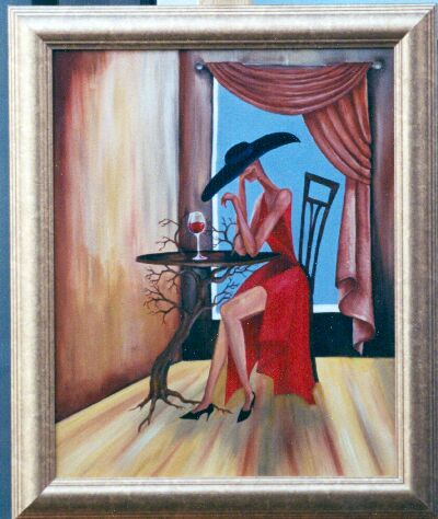 Red Dress. 1999.Oil/Canvas. Private collection
Вообще-то, эта чудотворная икона была подарена Борису Гребенщикову после концерта в Чикаго в 2000 году. Скорее всего, он её потерял по пьянке. А жаль.